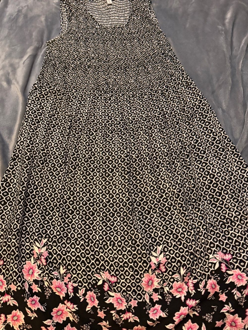 Croft & Barrow Petite PXL Smocked Floral Border Maxi Dress